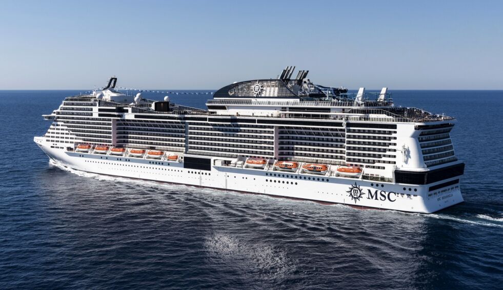 14. mai kommer et av verdens største turistskip; «MSC Meraviglia» til Honningsvåg - og innleder årets cruisesesong.
 Foto: MSC Cruises