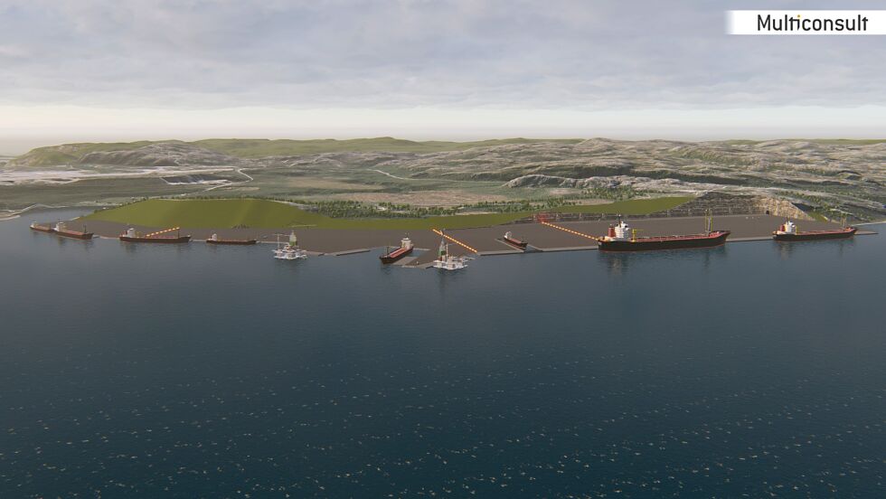 Statens vegvesen presenterte onsdag planene om en havneutbygging i Høybukta vest, for formannskapet i Sør-Varanger.
 Foto: Illustrasjon: Statens vegvesen