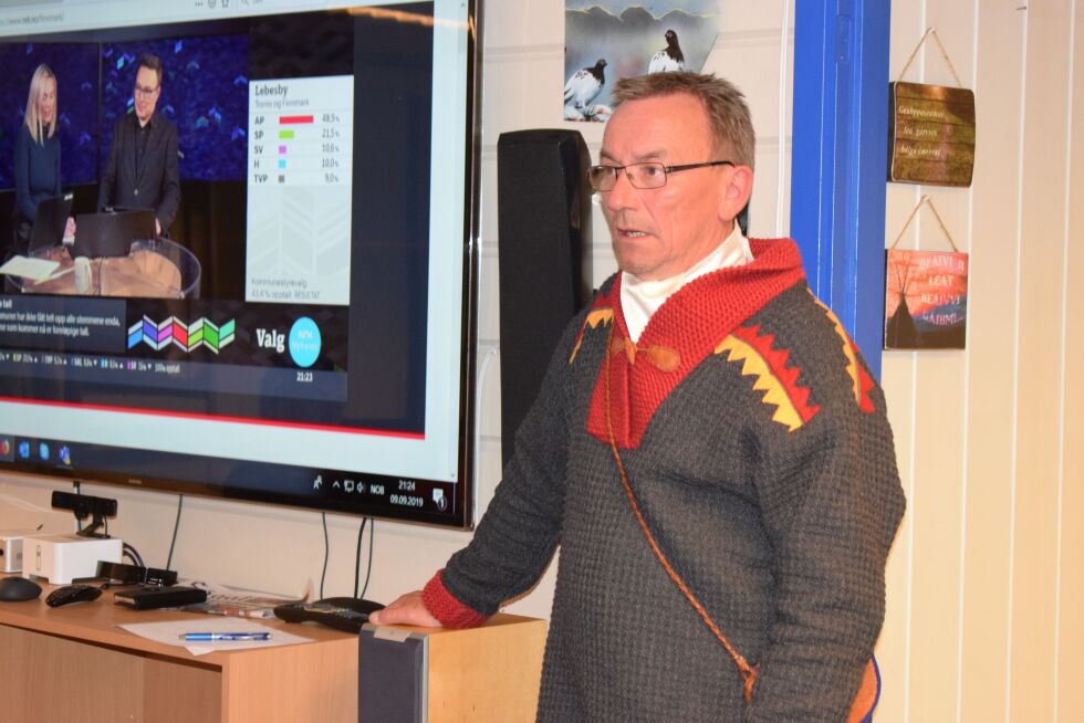 Samelista i Tana kom inn med to representanter, Odd-Erik Solbakk (bildet) og Hartvik Hansen,  og har blitt jokeren i maktspillet i Tana.
 Foto: Birgitte Wisur Olsen