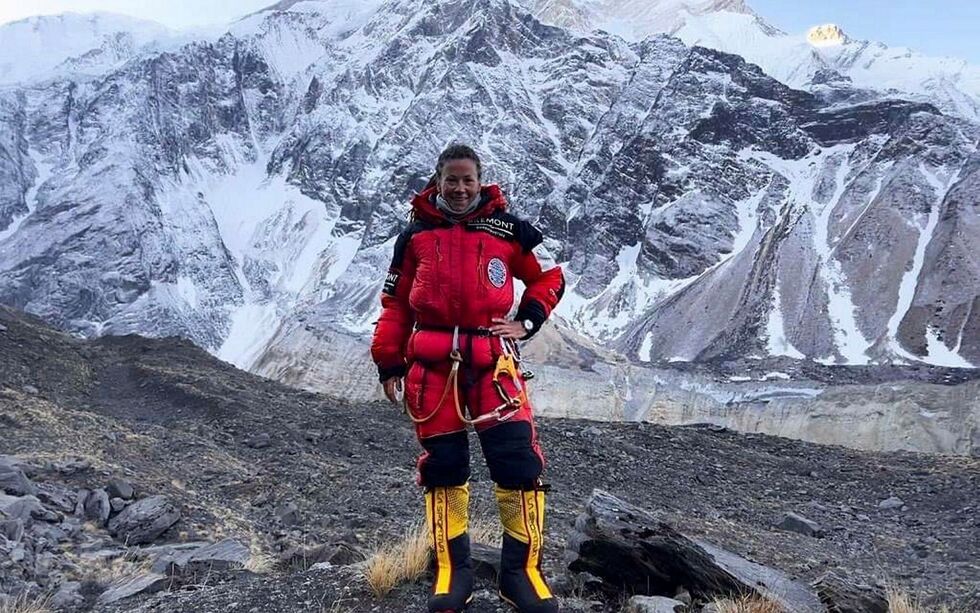 Fjellet Annapurna ( i bakgrunnen) er det første målet for Kristin Harila, i prosjektet om å klatre alle 14 fjelltoppene i verden i løpet av seks måneder.
FOTO:8kexpedition