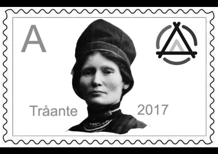 Slik blir ikke frimerket. Elsa Laula Renberg er pioneren som sto i spissen for det første samiske landsmøtet i 1917.
 Foto: Montasje av Steinar Solaas