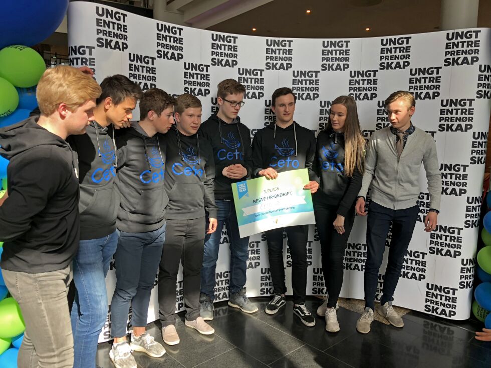 Bedriften Ceto UB fra Vadsø videregående skole fikk tredjeplassen i beste HR-bedrift.
 Foto:  UE Finnmark
