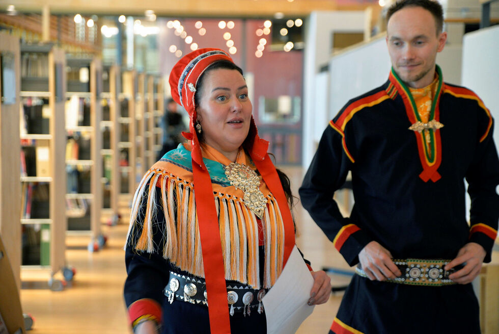 Sametingspresident Silje Karine Muotka (NSR) og sametingsråd Runar Myrnes Balto (NSR).
 Foto: Steinar Solaas