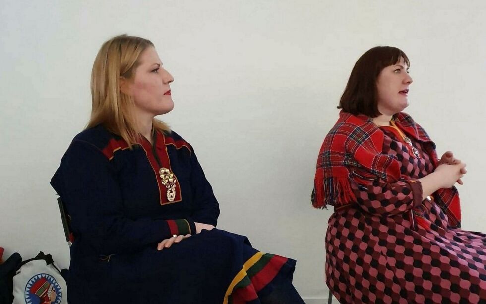 Tatjana Kolpus og Liisa-Rávná Finbog inviterer til digital duodji. Foto: Privat