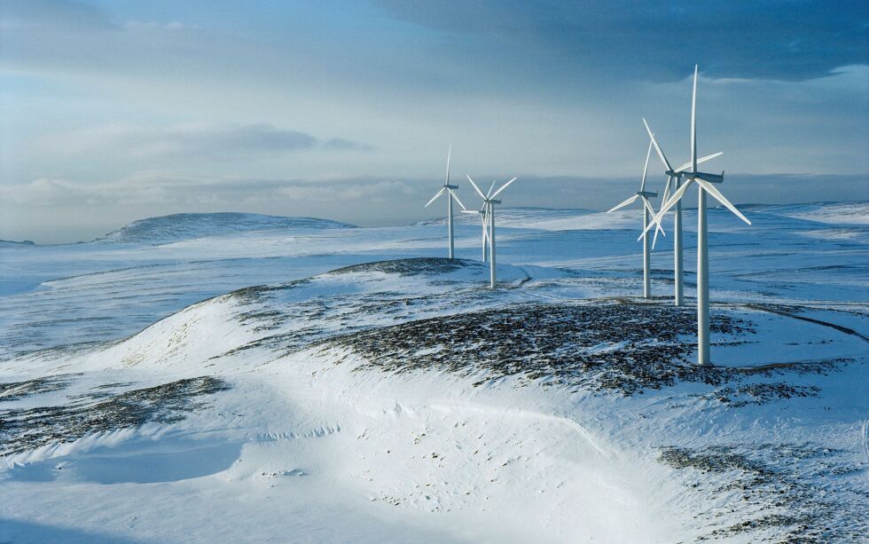 Vindturbiner på Gartefjellet ved Kjøllefjord.
 Foto: Statkraft