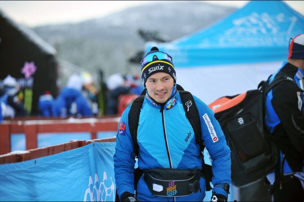 Finn Hågen Krogh hoppet av Tour de Ski tirsdag.
 Foto: Erik Brenli