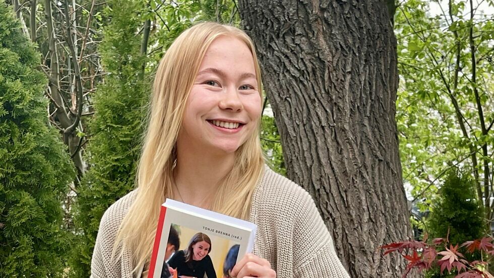 Lucie Ariel Marie Nilsen Myrheim er elevstemmen i boken.
 Foto: Pressebilde