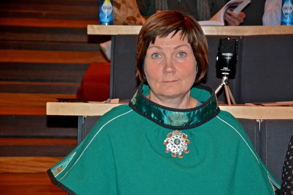 Sametingspresident Aili Keskitalo (NSR) forteller at hun er fornøyd med at Norges nasjonale institusjon for menneskerettigheter (NIM) nå tar opp problemstillingene vedrørende voldsutsatte samer.
 Foto: Elin Margrethe Wersland