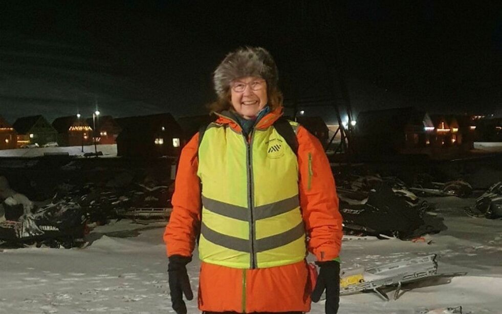 Refleksvest og varme, vindtette klær kommer man ikke utenom på Svalbard.
 Foto: Privat