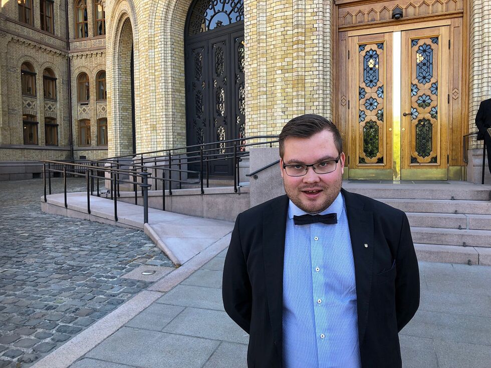 Tarjei Jensen Bech (AP), fylkesvaraordfører i Finnmark, gjestet Oslo og Stortinget i et ledd i å forsøke å snu Stortinget i spørsmålet om sammenslåing med Troms.
 Foto: Ketil Steigen