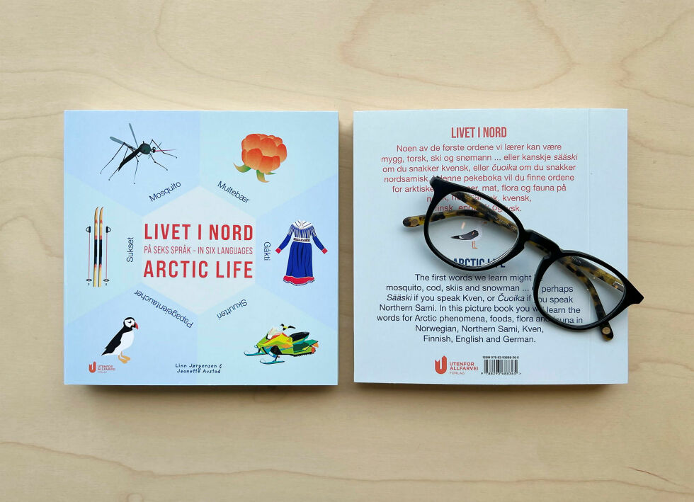 Boka «Livet i nord på seks språk/Arctic Life in six languages» inneholder 40 ord på seks forskjellige språk.
Foto: Utenfor Allfarvei Forlag