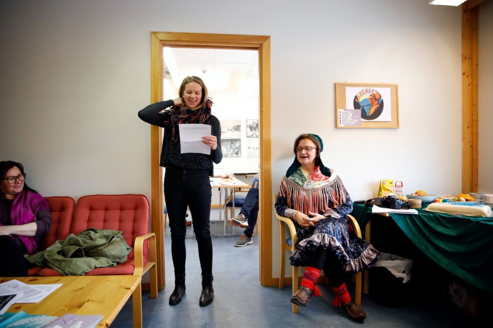 Kommunalleder for plan, teknisk, miljøutvikling og næring, Kristin Nordbye-Bekkelund, ga informasjon om kommunens språkutviklingsprosjekt.
 Foto: June  Helén Bjørnback