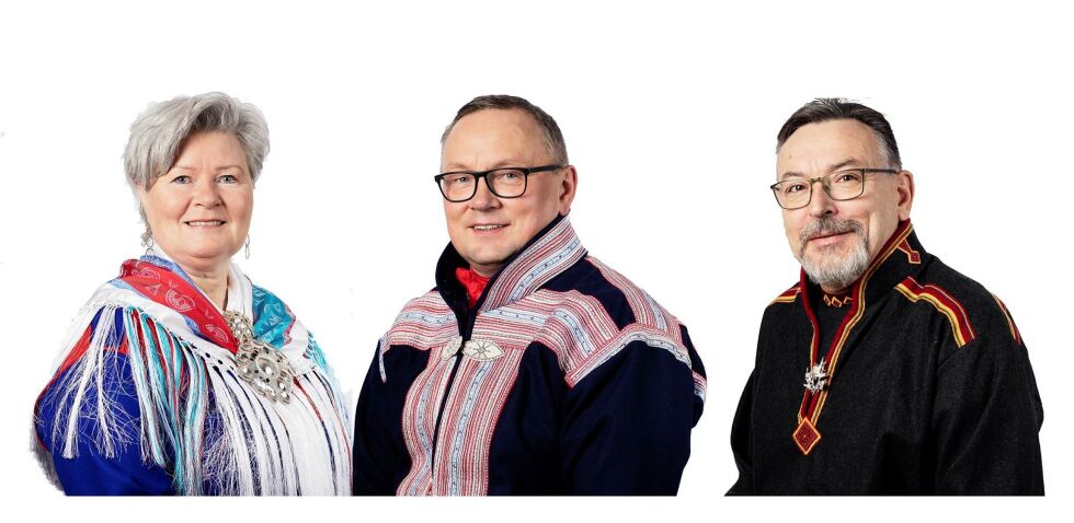 Elisabeth Erke, Hans Ole Eira og Svein Oddvar Leiros. Foto: Árvu/Sametinget (montasje Steinar Solaas)
