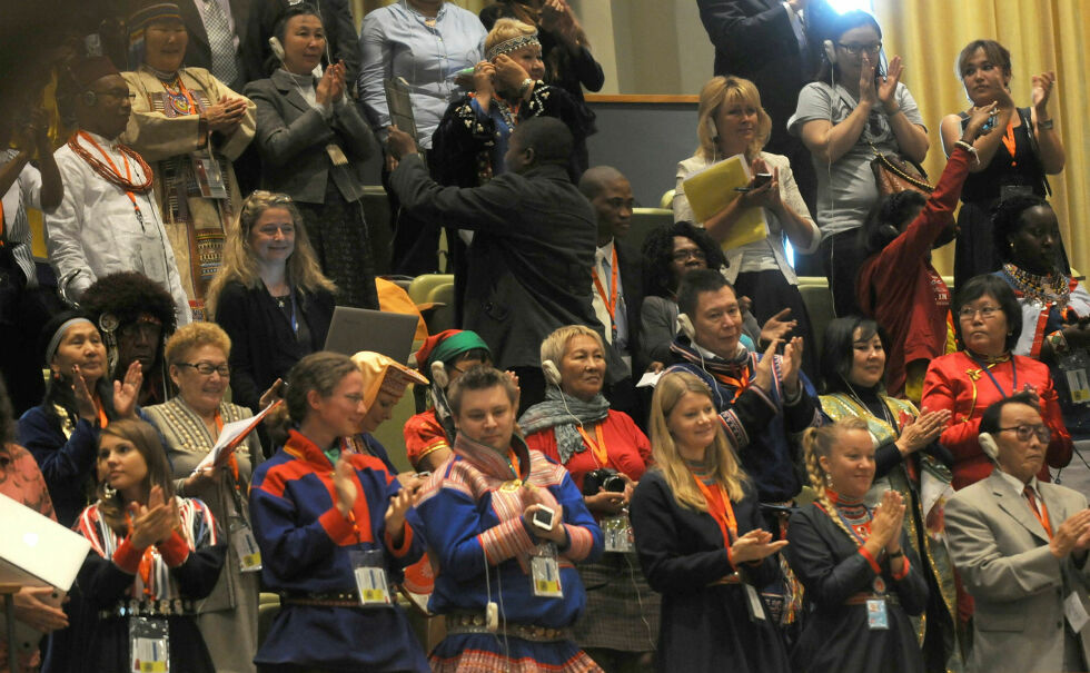 FN har merket seg at i Norge deltar samisk ungdom aktivt i den globale urfolksaktivismen, og urfolksungdommen ble hyllet på urfolksdagen.
 Foto: Stein Torger Svala