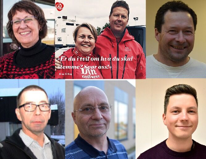 Aina Borch utnevnte sin varaordførerkandidat(øverst i midten) til styreverv. Hilde Skanke, Øyvind Lindbäck, Kjetil Hanssen og Kåre Olli var alle AP folk da de fikk sine styreverv. Jonas Nymo fra Høyre er enslig svale fra Høyre.
 Foto: Montasje