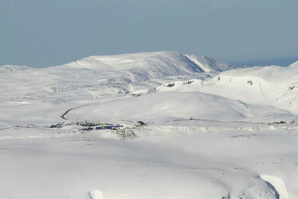 Bildet viser deler av det enorme anleggsområdet i Øyfjellet i Vefsn,
 Foto: Trond Erik Vollen