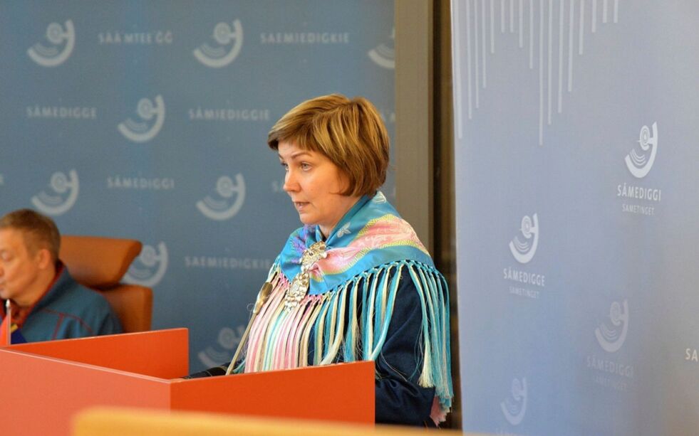 Sametingspresident Aili Keskitalo konstaterte at det var nødvendig for plenum å fastslå hva Sametinget har ment helt siden 2005. Foto: Steinar Solaas