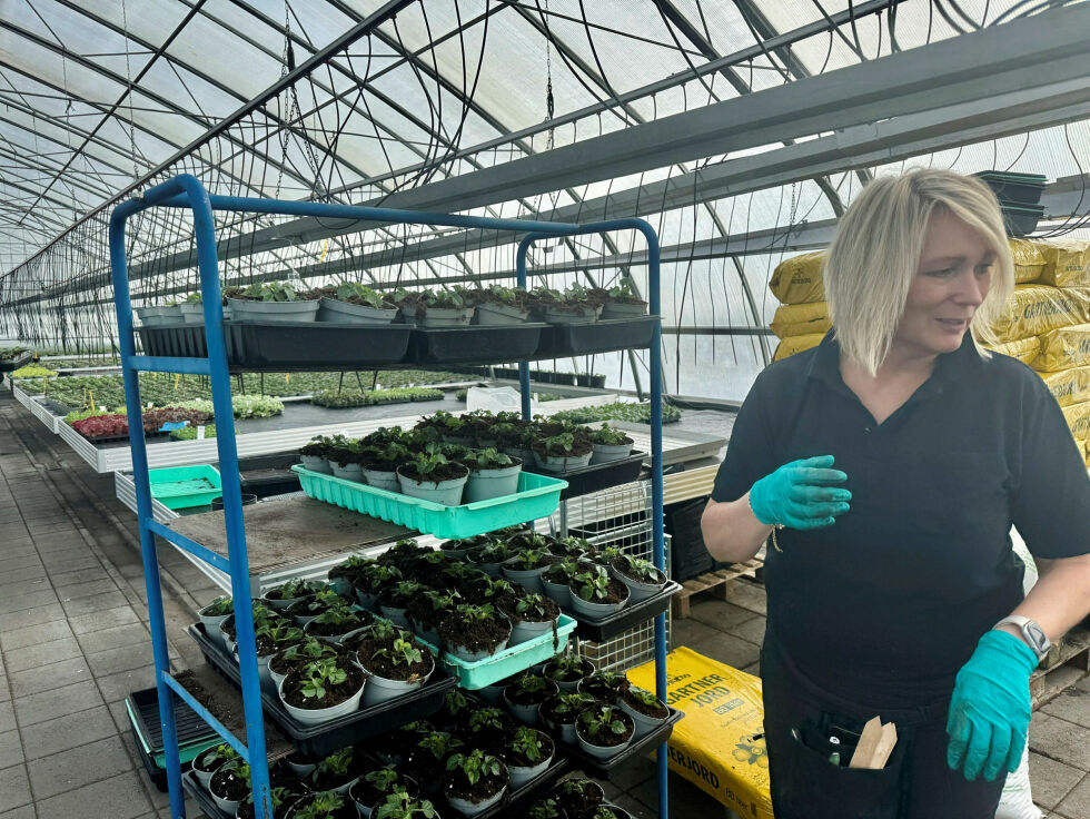Gry Anita Åsheim er i ferd med å trylle sommeren frem.
 Foto: Birgitte Wisur Olsen