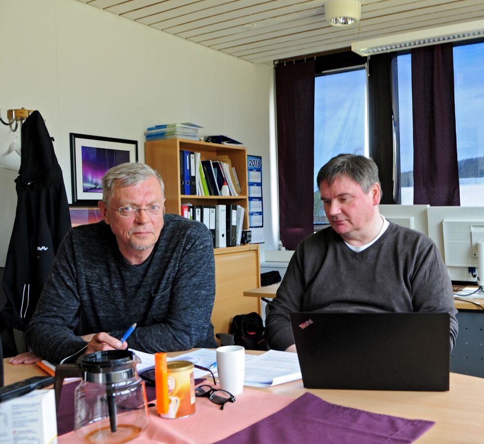 Rådmann Kurt Maurstad og ordfører Svein Somby ser frem til å starte arbeidet med å få Karasjok kommune på rett kjøl.
 Foto: Stein Torger Svala