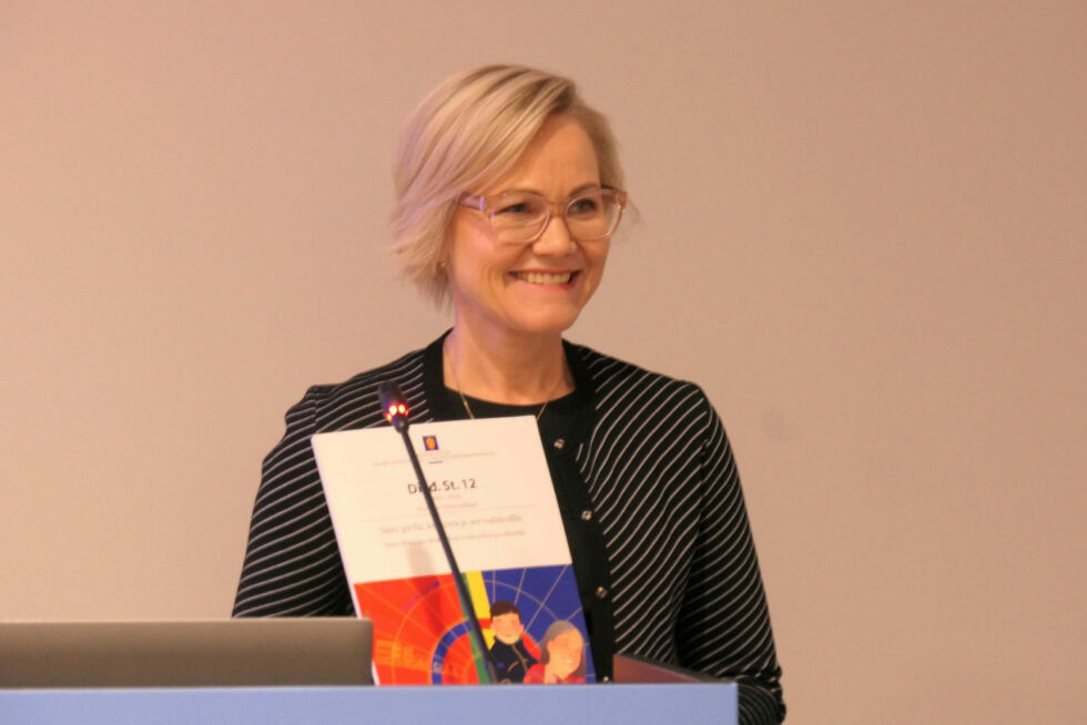 Helse- og omsorgsminister Ingvild Kjerkol presenterte den nye meldingen.
 Foto: Stein Torger Svala