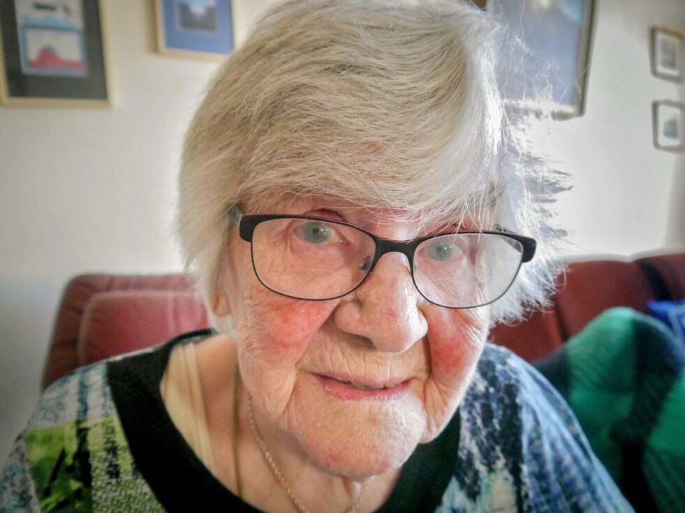 27. juli fyller Else Marie Monsen 99 år. Hun sier at hun har vært heldig og hatt god helse. – Jeg tror at det aller viktigste er at man trives i hverdagen, at man har det godt med seg selv, sier hun.
 Foto: Geir Johansen