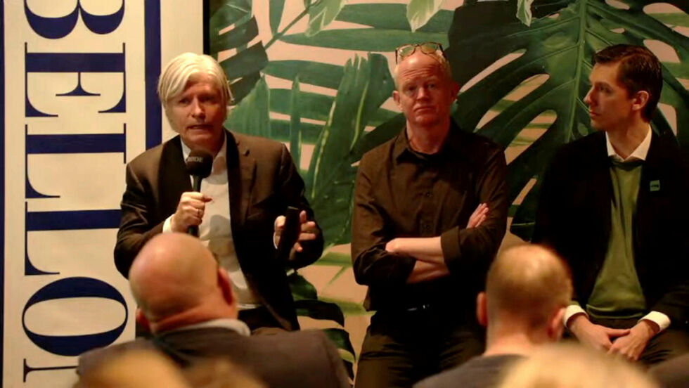Politisk paneldebatt med representanter fra energi- og miljøkomiteen på Stortinget med Ola Elvestuen (V), Lars Haltbrekken (SV) og Kristoffer Robin Haug (MDG).
 Foto: Skjermdump