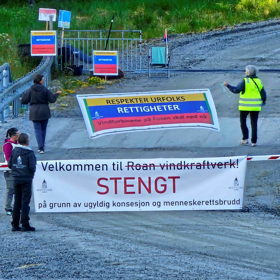 Aksjonen mot ulovlighetene på Fosen fortsetter.
 Foto: Motvind Norge