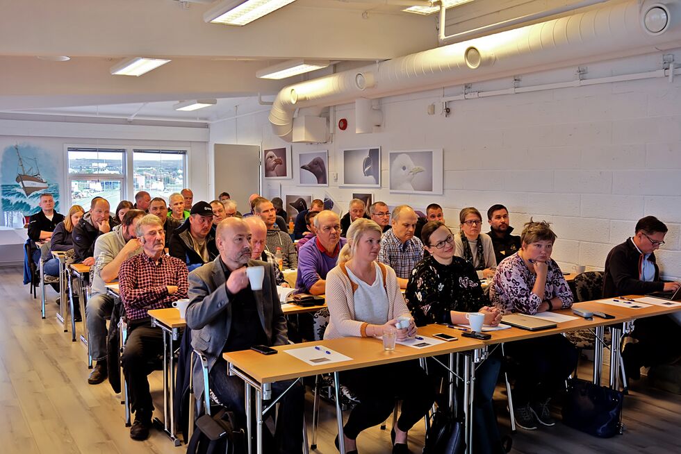 Det var stor interesse for kongekrabbemøtet.
 Foto: Bjørn Hildonen