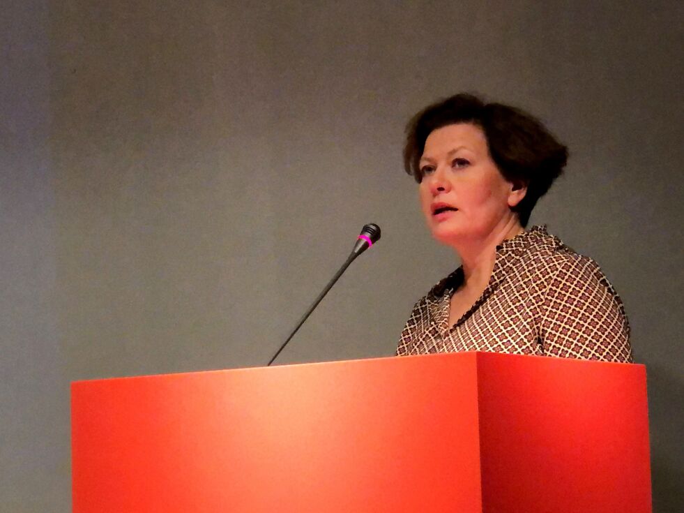 Fjordfiskenemndas leder, Helga Pedersen vil ha mer torsk til kystfiskerne.
 Foto: Stein Torger Svala
