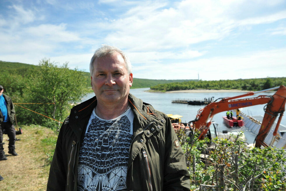 Kare Koivisto fra Lapin-Ely i Rovaniemi understreker veldig at drivgarnsfisket etter pukkellaks skal stanses med en gang det tas atlanterhavslaks som bifangst.
 Foto: Birgitte Wisur Olsen