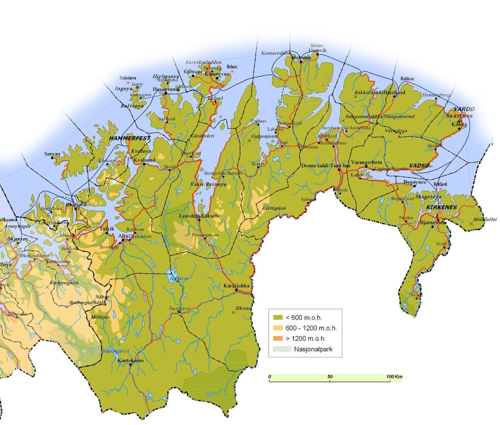 Dette fylket burde hatt en samisk navn som klinger bedre enn "Finnmárku", i følge språktuvalget.
 Foto: Wikiepedie