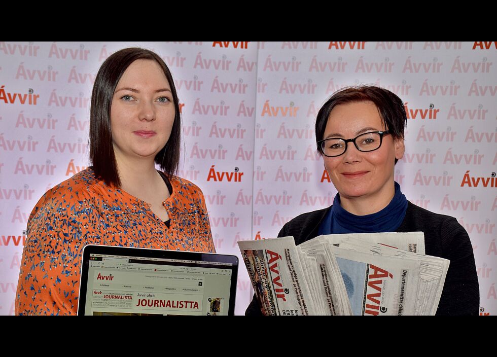 Nettredaktør Berit Marie Lise Eira og sjefredaktør Kari Lisbeth Hermansen.
 Foto: Nils Johan Vars/Ávvir
