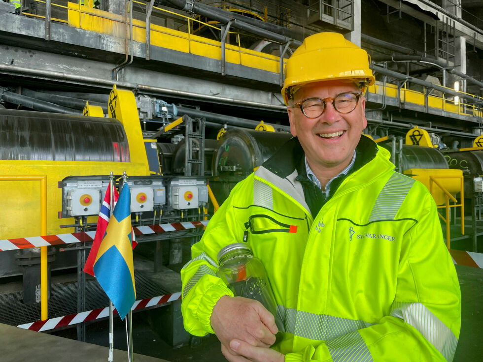 Grangex sin administrerende direktør Christer Lindkvist er storfornøyd med å ha sikret seg Sydvaranger sin unike malm.
 Foto: Birgitte Wisur Olsen