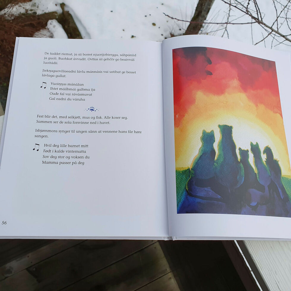 Fra Beate Heides bok «Nammalávlla/Navnesangen». Illustrert av Nina Marie Andersen.
 Foto: Privat