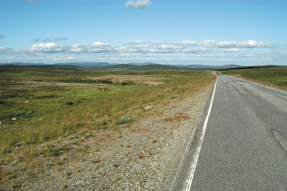 Arkivfoto av fjellovergangen Sennalandet mellom Skaidi og Alta.