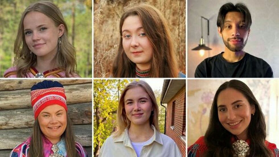 Dette er de seks kandidatene i årets kull: Solveig Nordberg, Mirja Flodin, Ailo Thomassen, Inga Máret Solberg Åhren, Biret Inger Mathisdatter Eira og Ida Emilie Lindseth.
 Foto: Privat/NRK