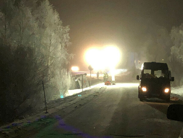 Vellykket tømming av veltet tankbil