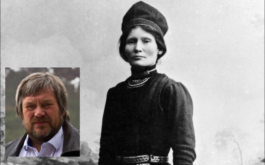 Leder i Árja Trond-Einar Karlsen oppfordrer alle å delta i kronerullinga for statue av Elsa Laula Renberg.
 Foto: Arkiv/Tromsø museum/Árja