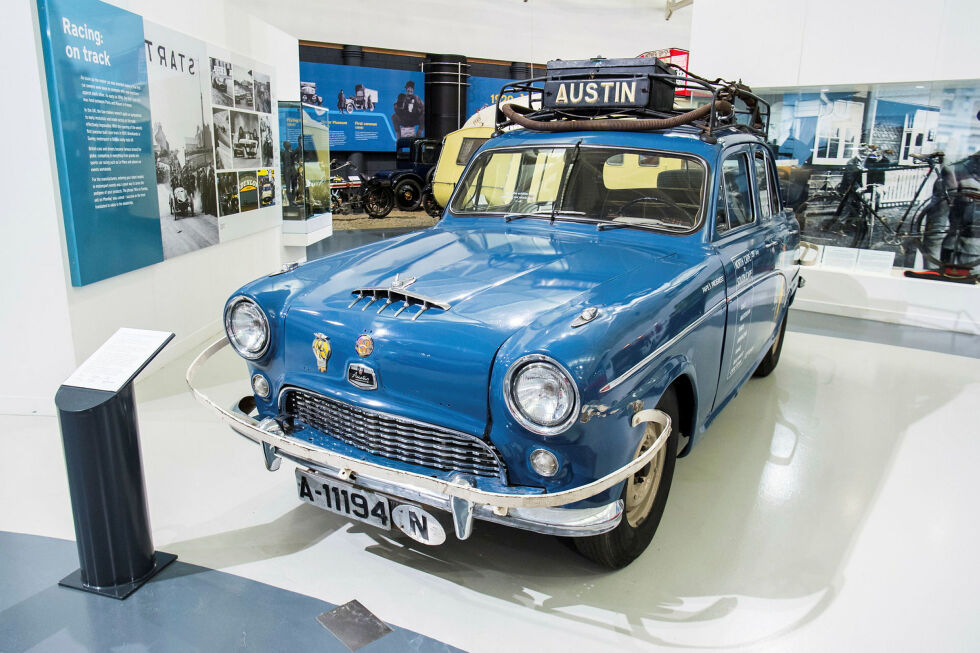 Bildene av den første bilen på Nordkapp, en Austin A 90, er tatt på British Motor Museum.
 Foto: Peter Bovyn