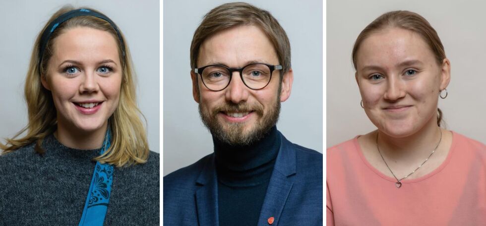 Marta Hofsøy, Odne Stunes og Silje Vollan Nilsen. Arbeiderpartiets medlemmer i komitéen for kultur, helse og internasjonalt i Troms og Finnmark fylke
 Foto: Lars Åke Andersen/Troms og Finnmark fylkeskommune