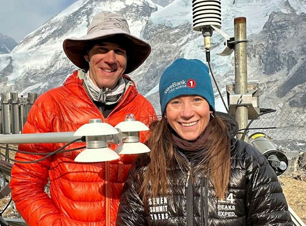 Klimaforsker Baker Perry er glad for å ha med Kristin Harila i arbeidet med å sikre forholdene for de som oppholder seg på Mount Everest.
 Foto: Pressefoto