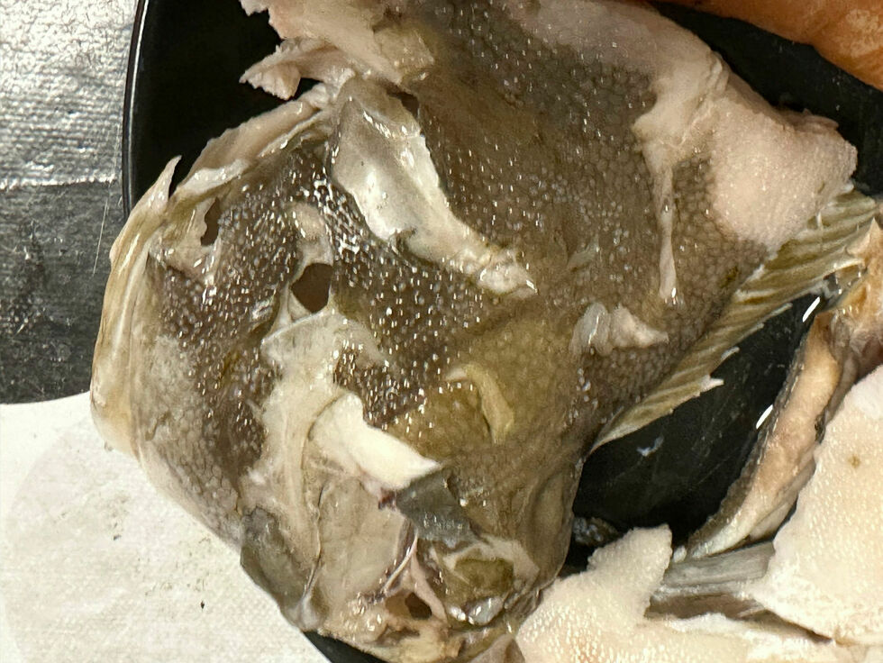 Sjøl om det ikke er så mye hjernemasse i et lite flyndrehode, blir det uansett høydepunktet under flyndremåltidet.
 Foto: Hallgeir Henriksen