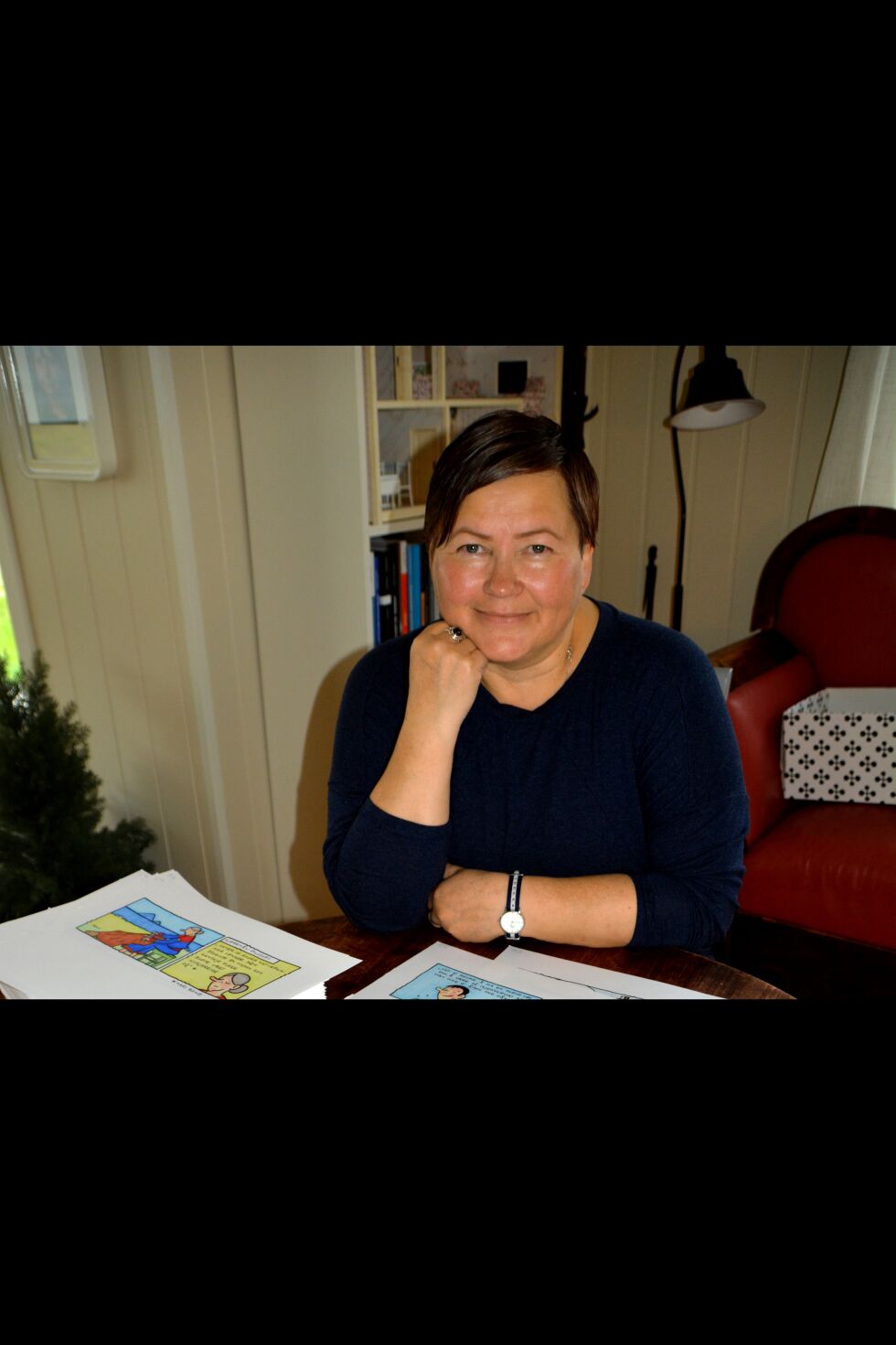 Siv Marit Turi Ekaas forteller at samer er veldig opptatt av familie og slekt. 
– Det var helt naturlig for meg å lage en tegneserie om en familie. De har en perfekt fasade, men når du går dem etter i sømmene så er de litt atypiske, sier hun.
 Foto: Elin Margrethe Wersland