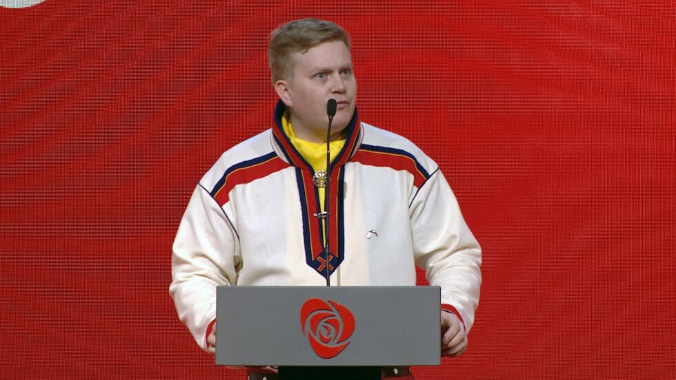 Arbeiderpartiets gruppeleder på Sametinget, Ronny Wilhelmsen, fremførte gjenkjennelig Arbeiderparti-retorikk og samepolitikk som det er stor enighet om på Sametinget, da han talte til landsmøtet.
 Foto: Arbeiderpartiet