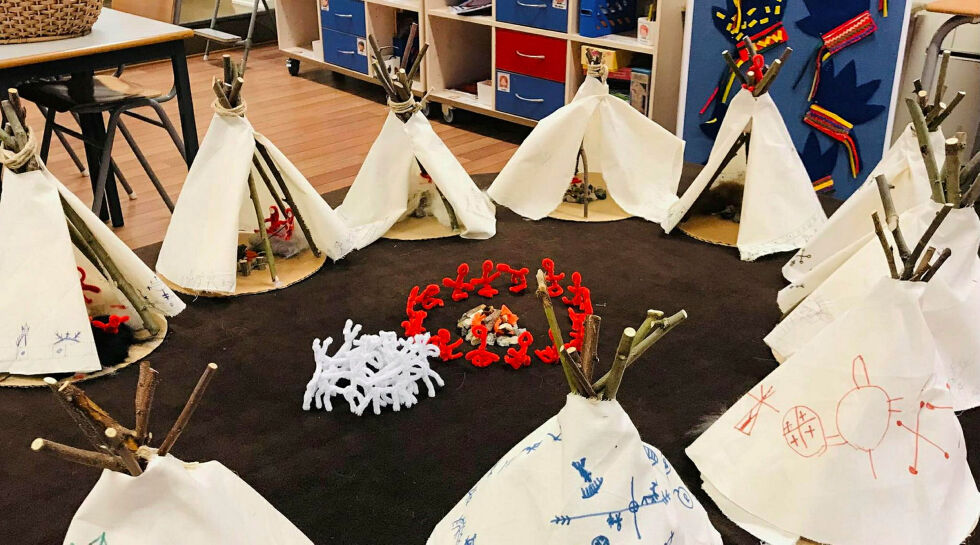 Det er stor interesse for aktiviteter knyttet til samisk kultur i skoler og barnehager. Her fra Hovin skole.
 Foto: Privat