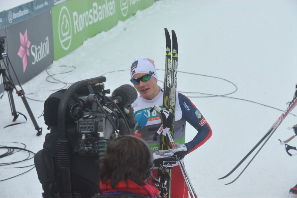 Finn Hågen Krogh fikk sin svarte dag på dagens 15 kilometer klassisk.
 Foto: Erik Brenli