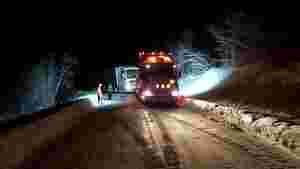 Estisk trailer sperret vegen i Torhop