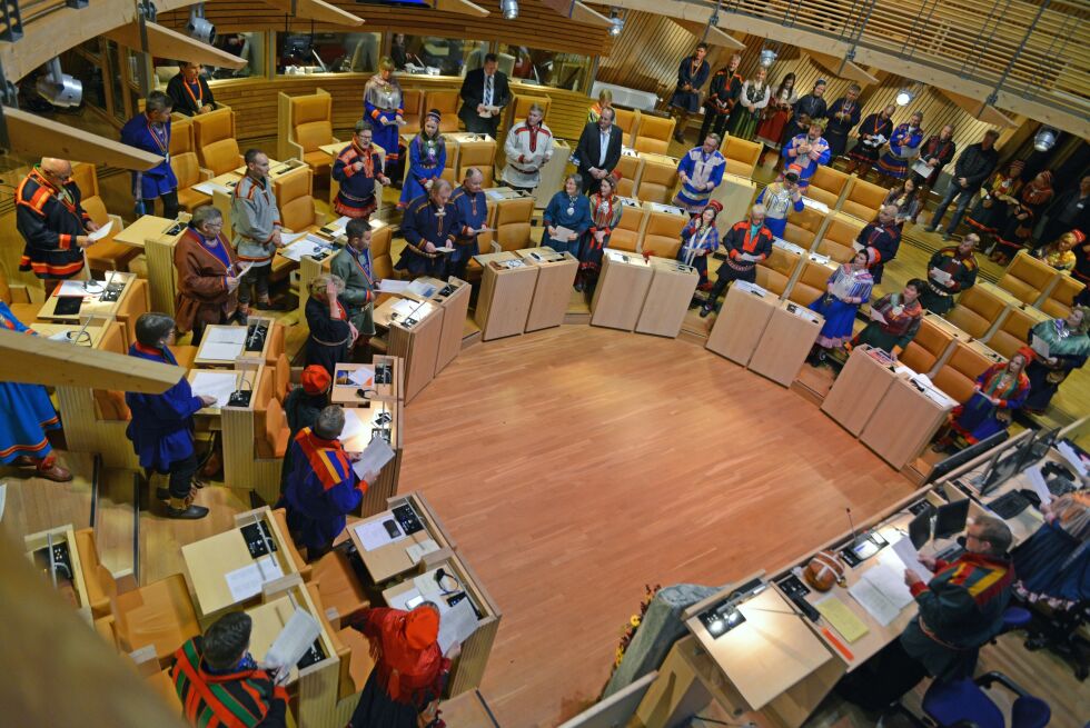 Bildet er fra åpning av Sametinget i 2017. Nå er det klart for nye representanter å innta plassene.
 Foto: Lars Birger Persen