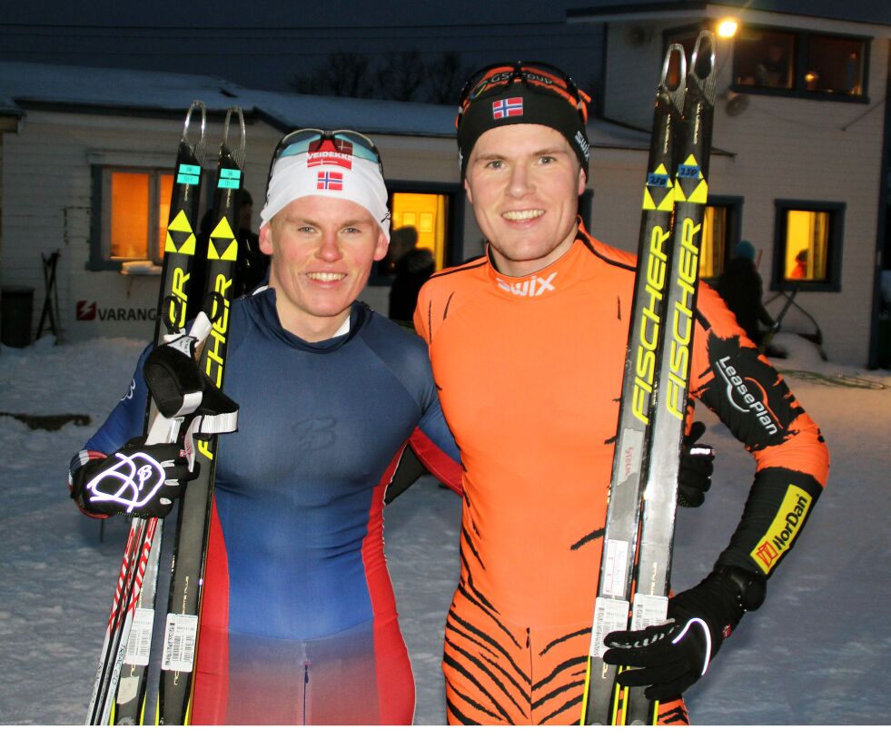 De tidligere klubbkameratene i Vadsø Skiklubb, Audun Erikstad og Daniel Stock, kjempet helt i toppen under Skandinavisk Cup i helga.
 Foto: Torbjørn Ittelin