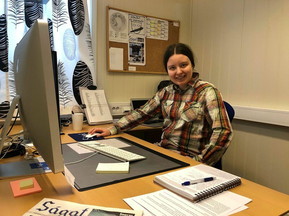 Ny jour­na­list ved Ságats kon­tor i Kar­as­jok, Eli­se Emb­la Schee­le. Foto: Stein Tor­ger Svala